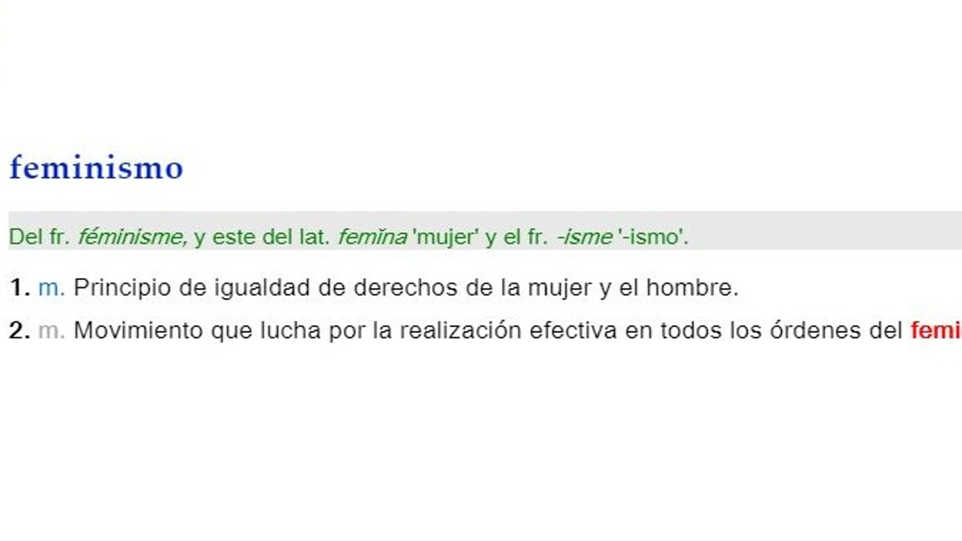 Definición de feminismo en la RAE Definición de feminismo en la RAE