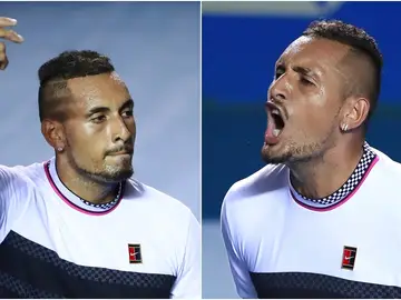 Nick Kyrgios y sus gestos durante el partido contra Nadal Nick Kyrgios y sus gestos durante el partido contra Nadal