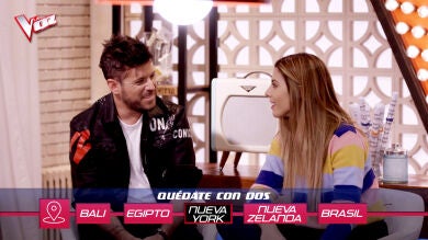 Un lugar de vacaciones, un artista o una bebida: Pablo López, Paulina Rubio y Antonio Orozco se ponen de acuerdo con sus asesores de 'La Voz'