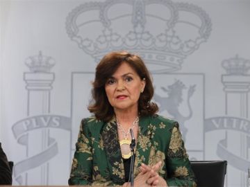 Carmen Calvo en la rueda de prensa posterior al Consejo de Ministros