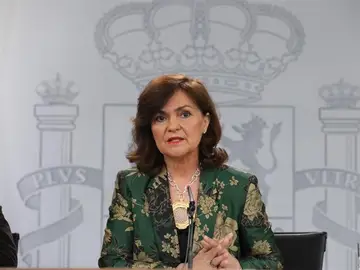 Carmen Calvo en la rueda de prensa posterior al Consejo de Ministros Carmen Calvo en la rueda de prensa posterior al Consejo de Ministros