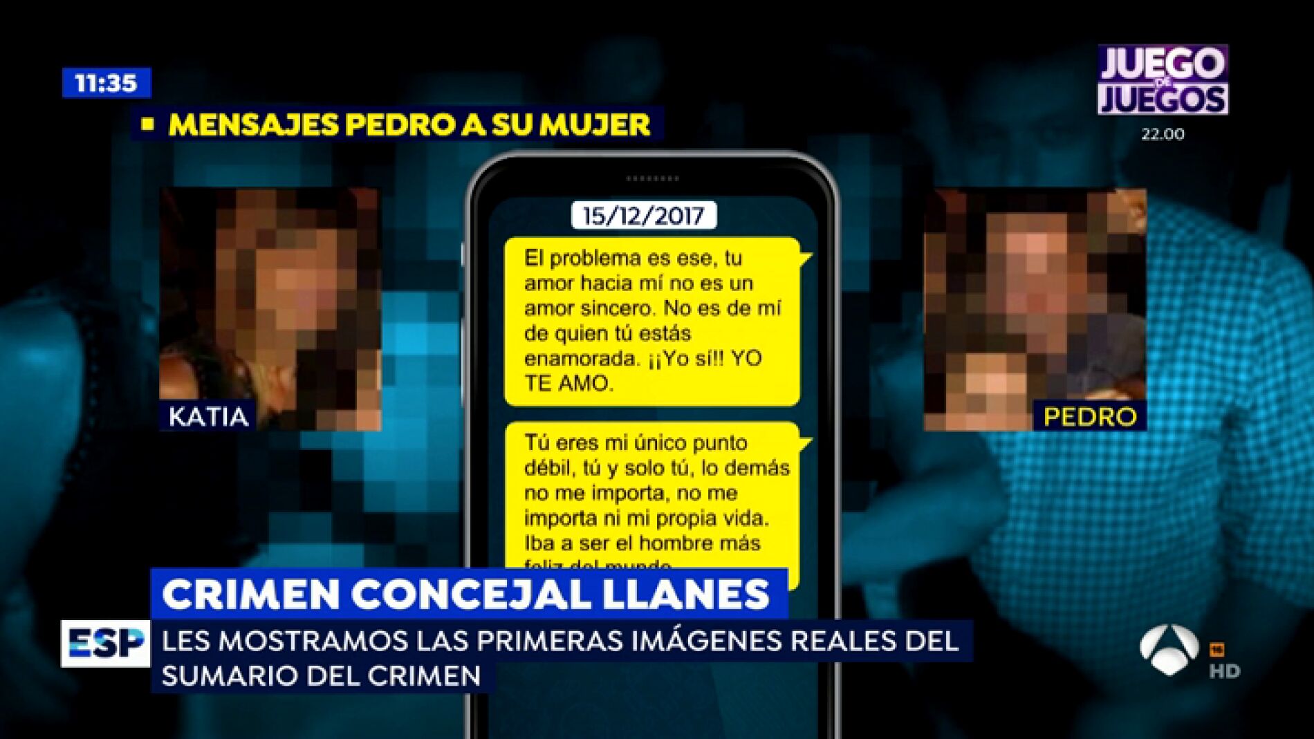 Los mensajes de Pedro Nieva a su mujer.