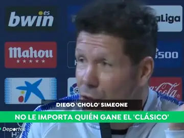 Simeone: "¿El Clásico? Lo que le interesa al aficionado del Atlético es que gane el Atlético" Simeone: "¿El Clásico? Lo que le interesa al aficionado del Atlético es que gane el Atlético"