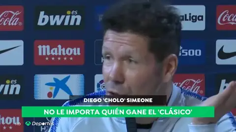 Simeone: "¿El Clásico? Lo que le interesa al aficionado del Atlético es que gane el Atlético" Simeone: "¿El Clásico? Lo que le interesa al aficionado del Atlético es que gane el Atlético"