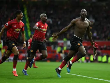 Lukaku celebra un gol del Man U Lukaku celebra un gol del Man U