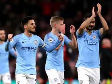 El Manchester City celebra un gol El Manchester City celebra un gol