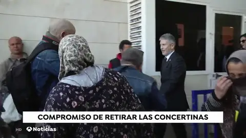 Marlaska recalca su compromiso de retirar las concertinas de la valla de Melilla Marlaska recalca su compromiso de retirar las concertinas de la valla de Melilla
