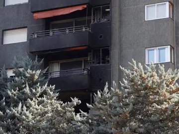 Incendio ocurrido esta mañana en un edificio de once plantas de la avenida Xile de Barcelona Incendio ocurrido esta mañana en un edificio de once plantas de la avenida Xile de Barcelona