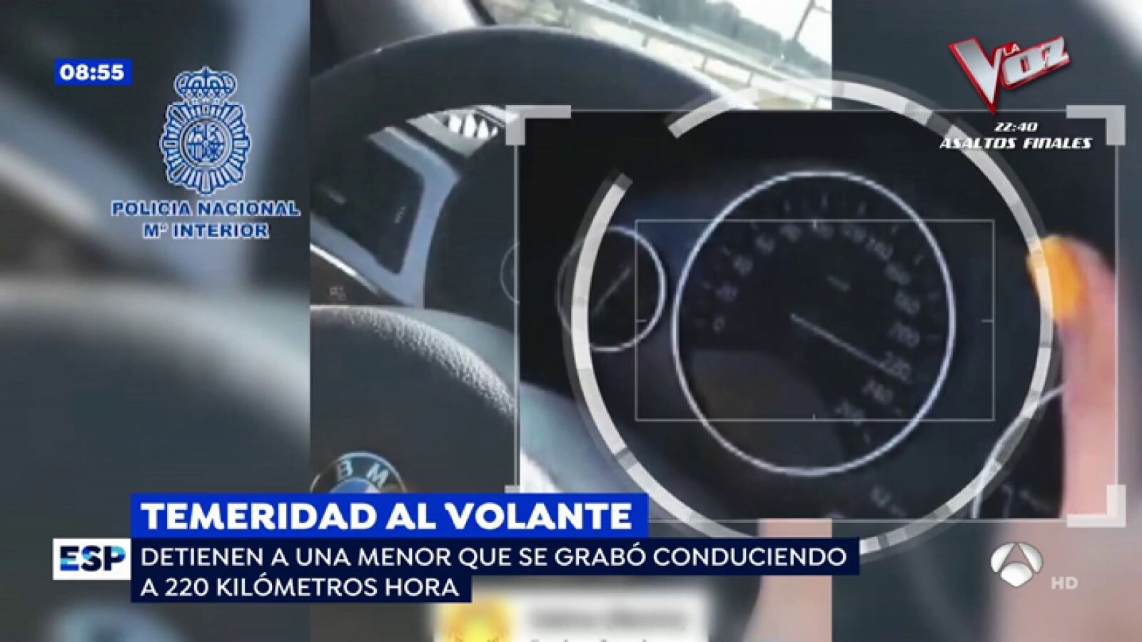Una menor se graba circulando a 220 kilómetros/hora y lo cuelga en sus redes: 