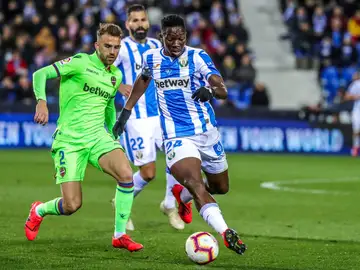 Momento del partido entre Leganés y Levante Momento del partido entre Leganés y Levante