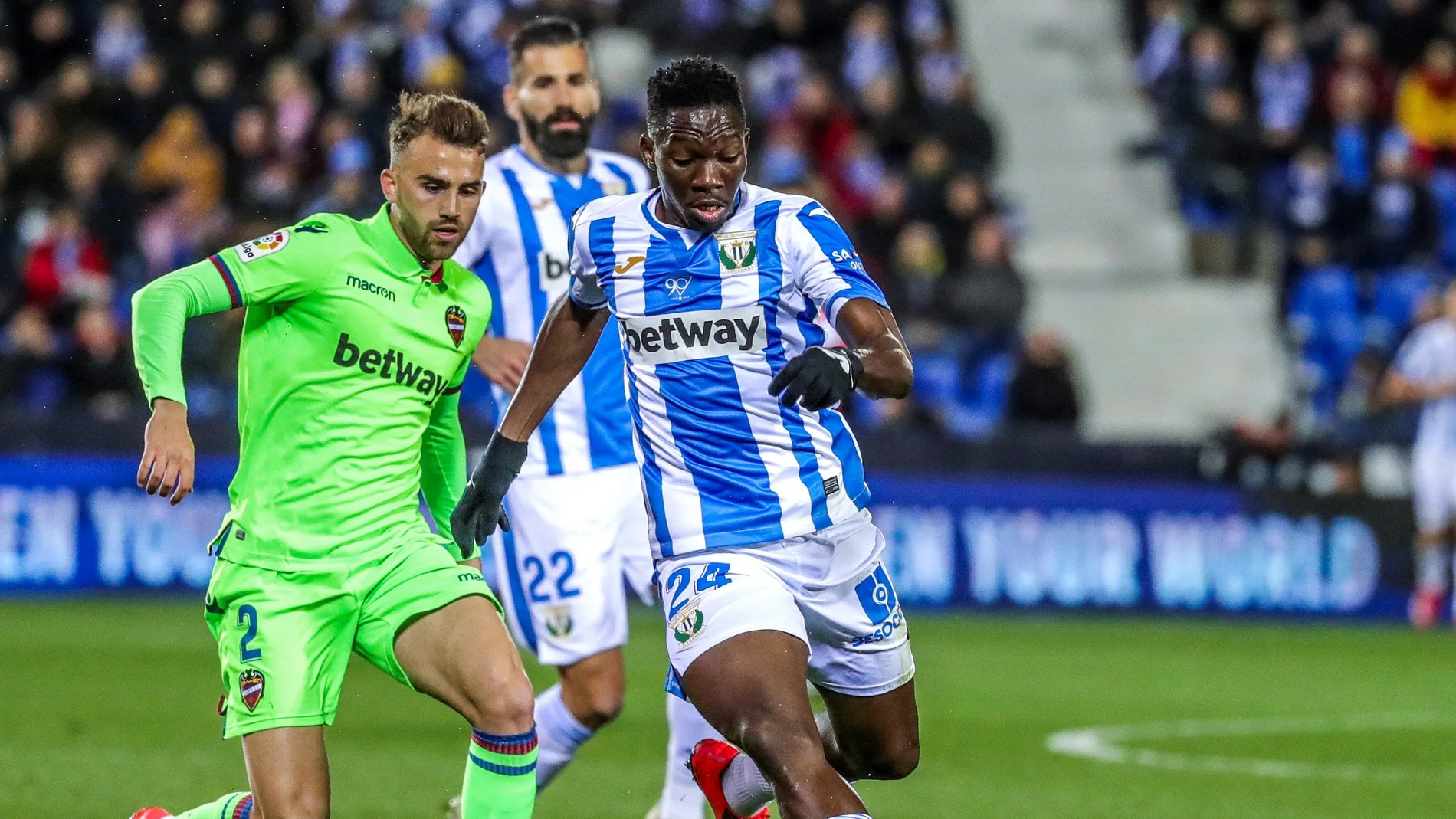 Momento del partido entre Leganés y Levante Momento del partido entre Leganés y Levante