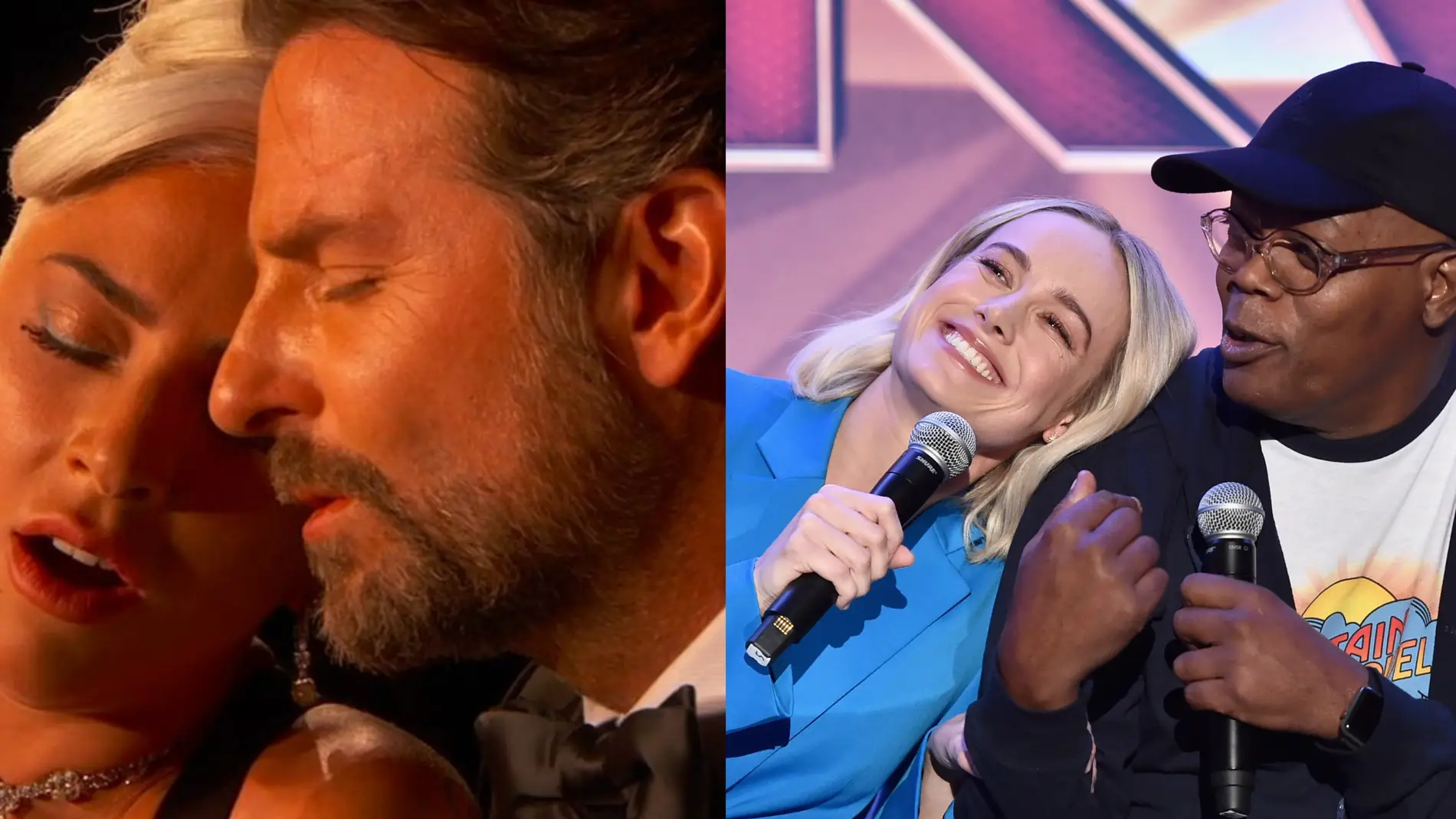 Brie Larson y Samuel L. Jackson imitan a Lady Gaga y Bradley Cooper cantando 'Shallow'