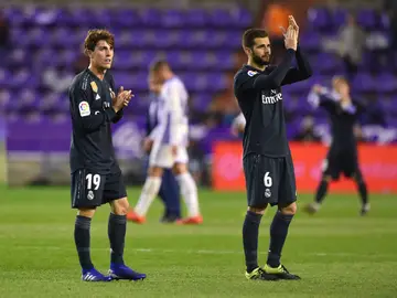 Nacho y Odriozola, tras el partido en Pucela Nacho y Odriozola, tras el partido en Pucela