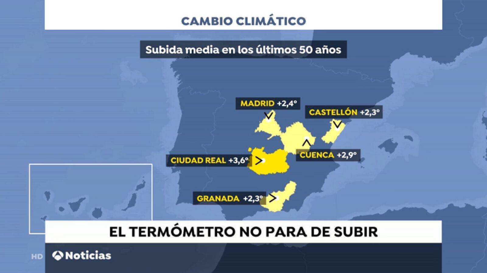 El mapa del cambio climático en España: hasta tres grados más de media en sólo medio siglo