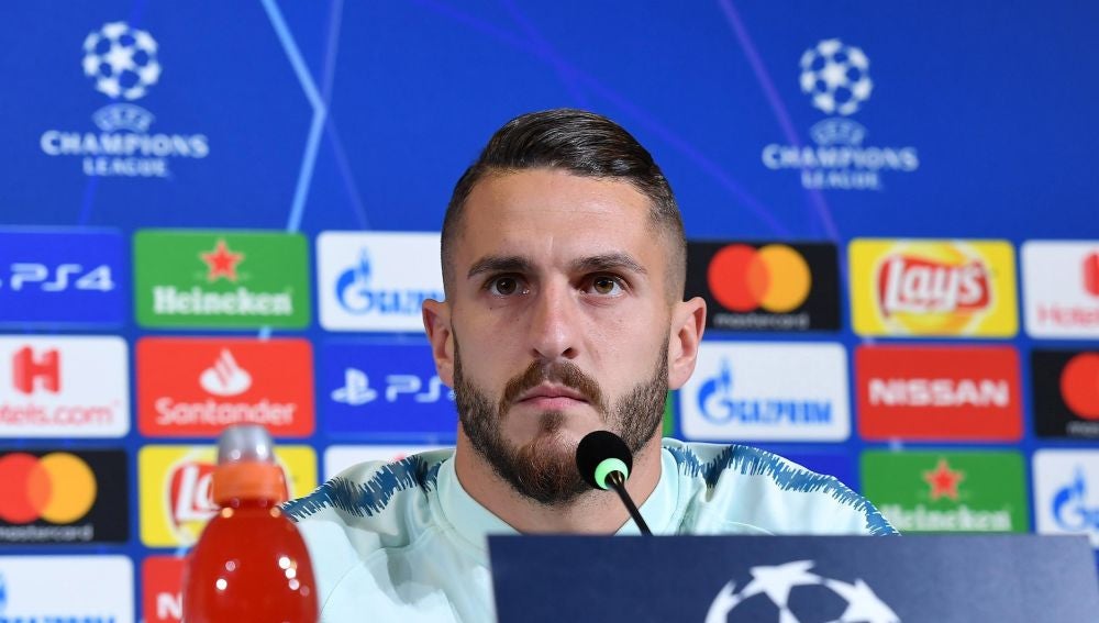 Koke en rueda de prensa