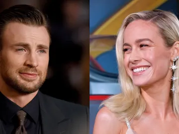 Chris Evans y Brie Larson, los superhéroes Capitán América y Capitana Marvel Chris Evans y Brie Larson, los superhéroes Capitán América y Capitana Marvel