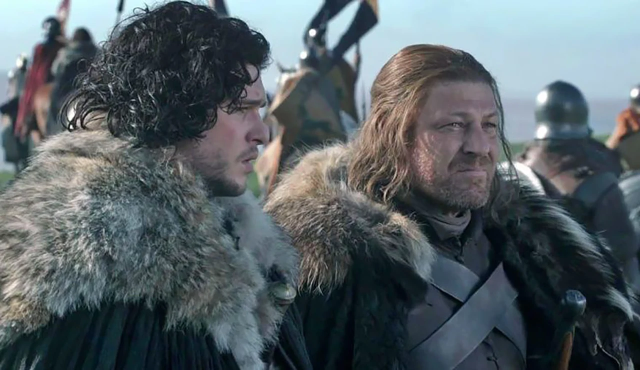 Jon Snow junto a Ned Stark