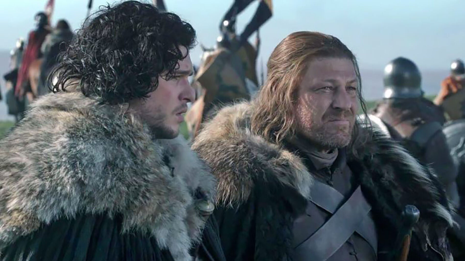 Jon Snow junto a Ned Stark