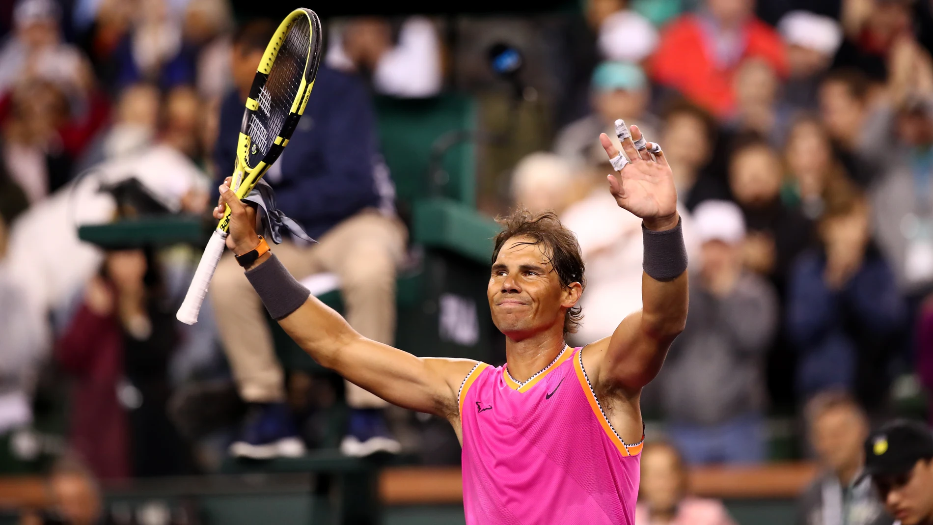 Nadal celebra su victoria ante Donaldson Nadal celebra su victoria ante Donaldson