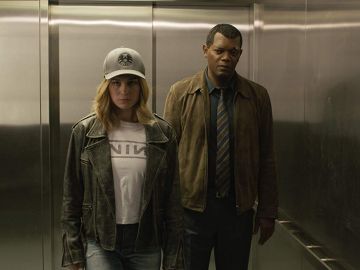 Brie Larson y Samuel L. Jackson en 'Capitana Marvel'