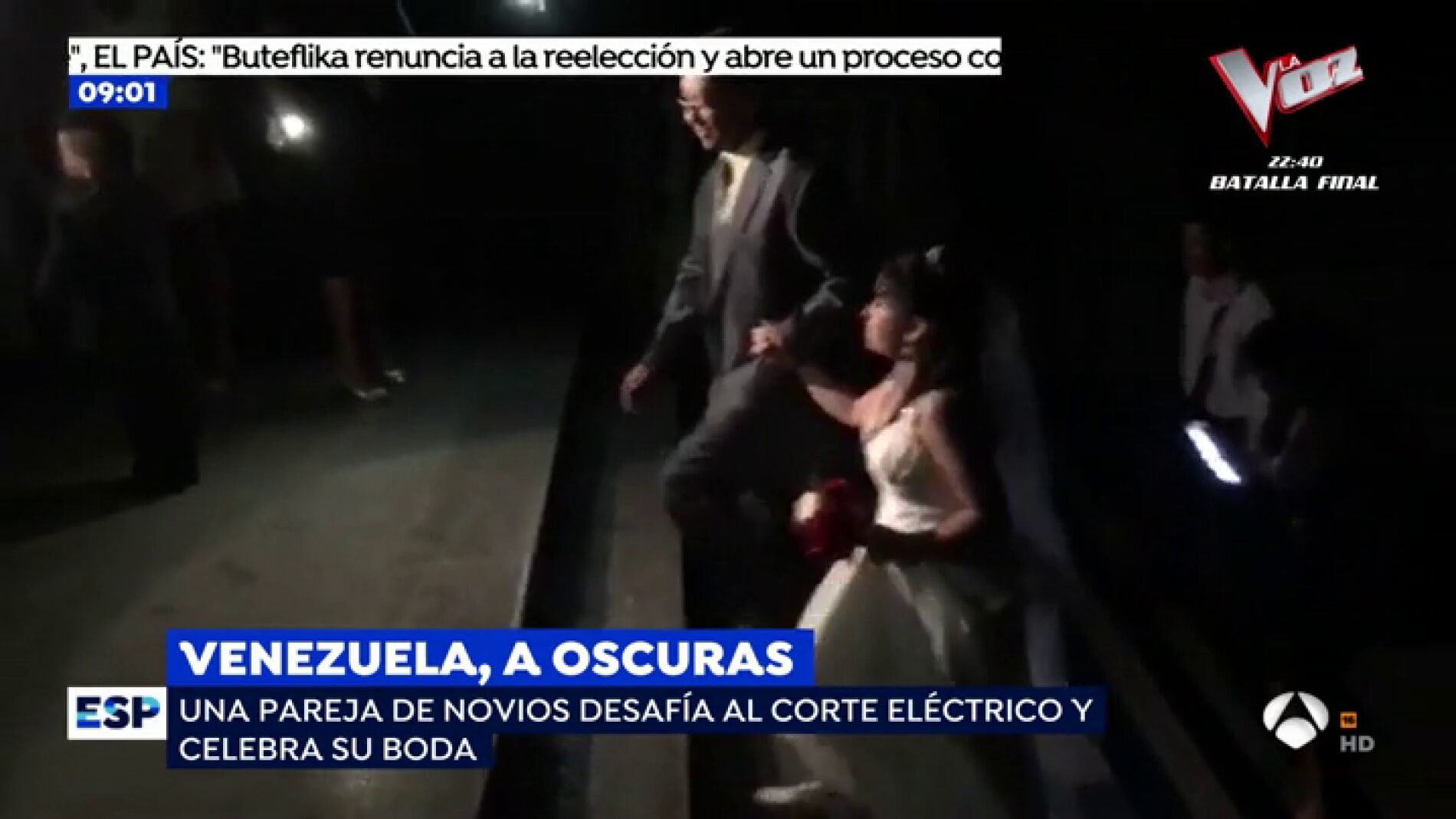 Pareja de novios se casa a oscuras en Venezuela
