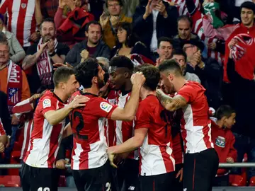 Los jugadores del Athletic celebran un gol Los jugadores del Athletic celebran un gol