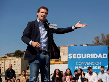 Imagen de archivo de Pablo Casado en un acto en Málaga Imagen de archivo de Pablo Casado en un acto en Málaga