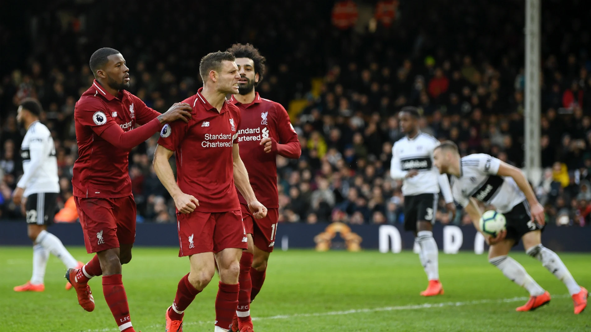 Milner celebra un gol con el Liverpool Milner celebra un gol con el Liverpool