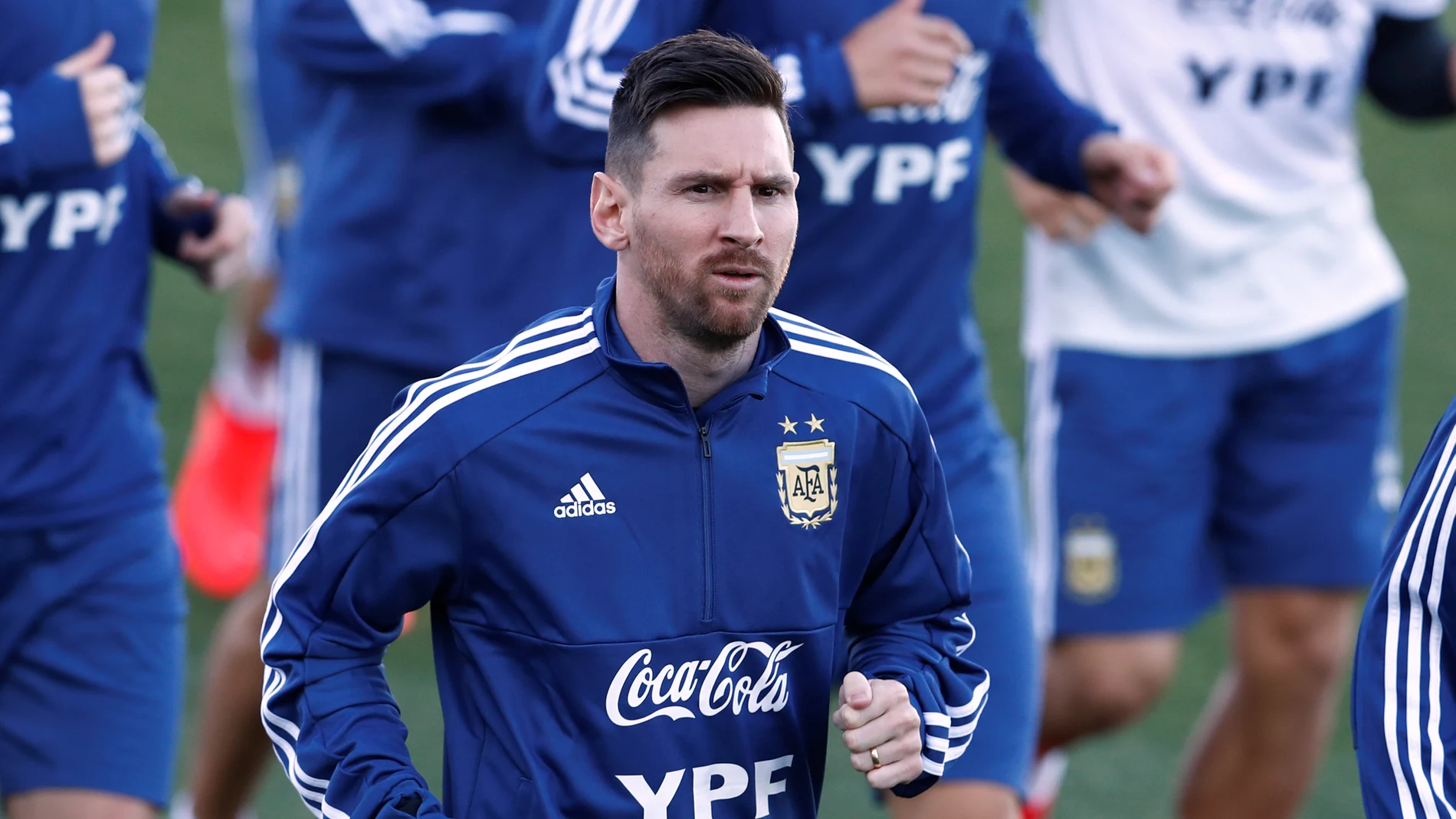 Leo Messi se entrena con la selección de Argentina Leo Messi se entrena con la selección de Argentina