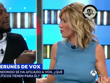 Rifirrafe entre Susanna Griso y el negro de Vox Rifirrafe entre Susanna Griso y el negro de Vox