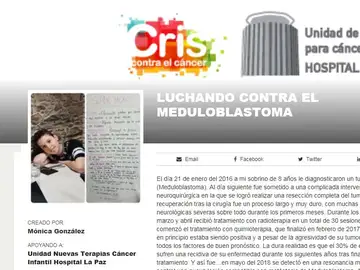 Captura de la petición en la Fundación Cris contra el cáncer Captura de la petición en la Fundación Cris contra el cáncer