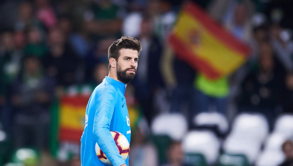 Gerard Piqué, en el Benito Villamarín