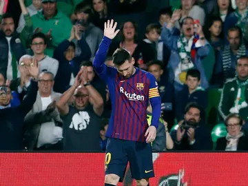 Messi, ovacionado por el Villamarín Messi, ovacionado por el Villamarín
