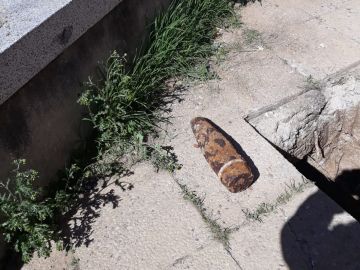 Obús encontrado en la UPM