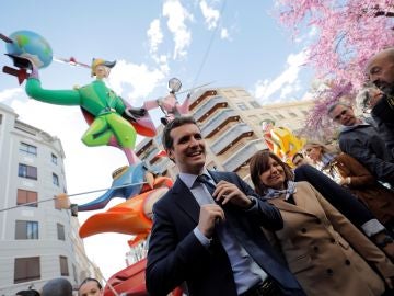 Pablo Casado durante una visita a Valencia