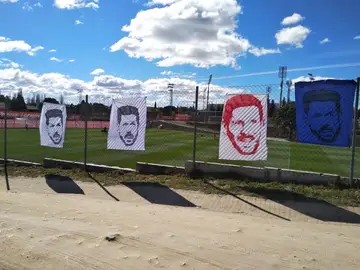 Los rostros de Simeone en el entrenamiento Los rostros de Simeone en el entrenamiento