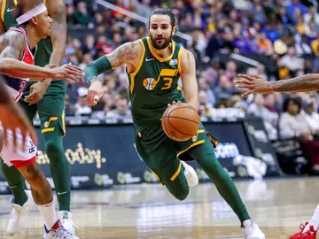 Ricky Rubio durante un partido con los Utah Jazz Ricky Rubio durante un partido con los Utah Jazz