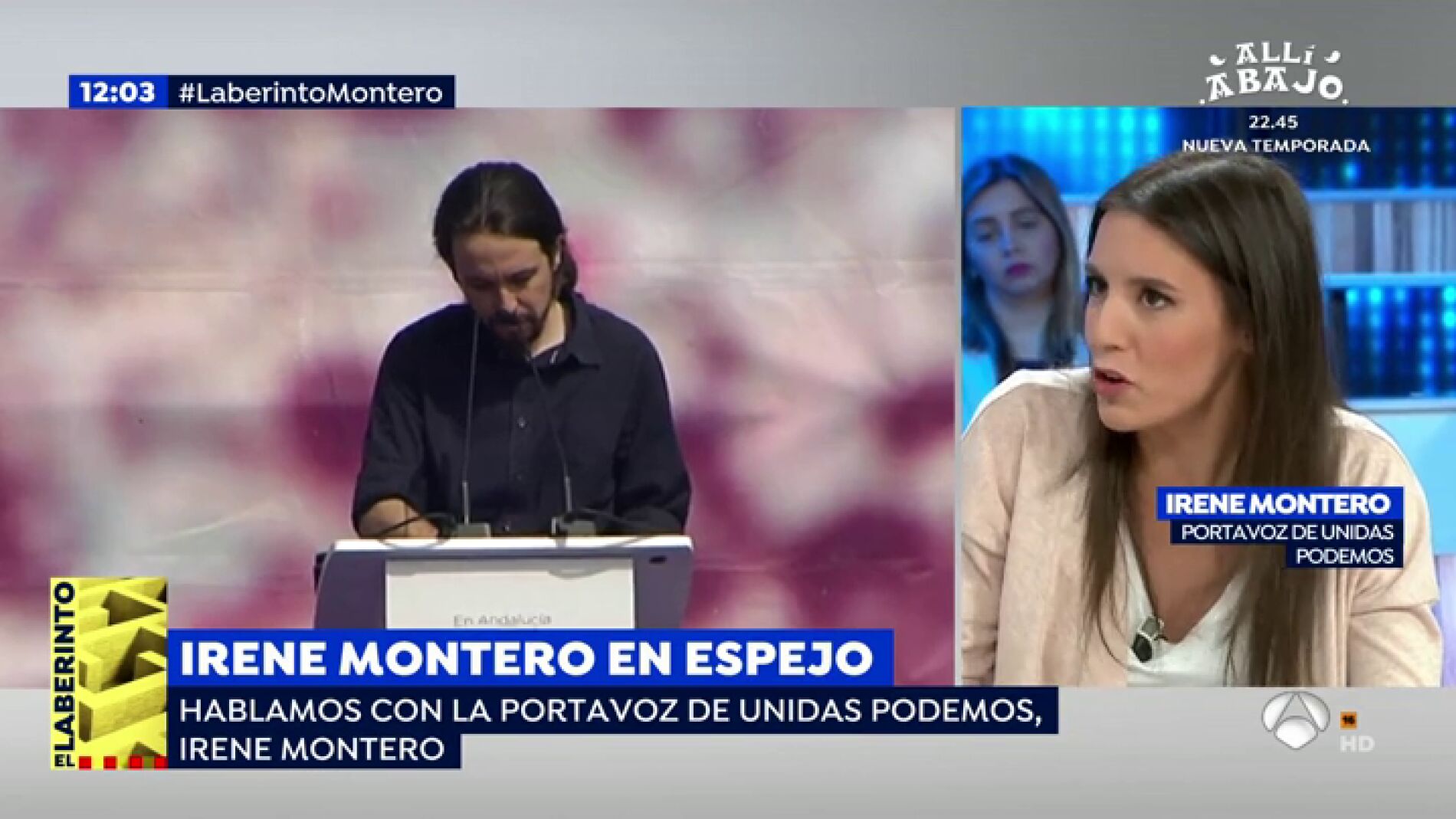 Irene Montero: "Pablo Iglesias es nuestro mejor candidato posible"