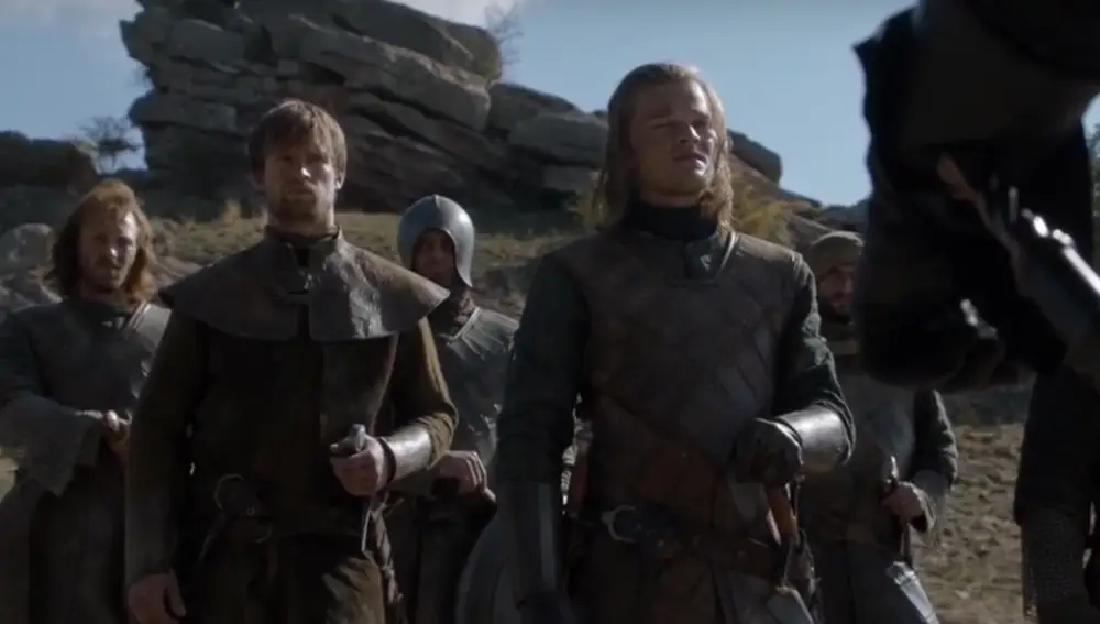 Ned Stark y Howland Reed en la Torre de la Alegría antes del nacimiento de Jon Snow