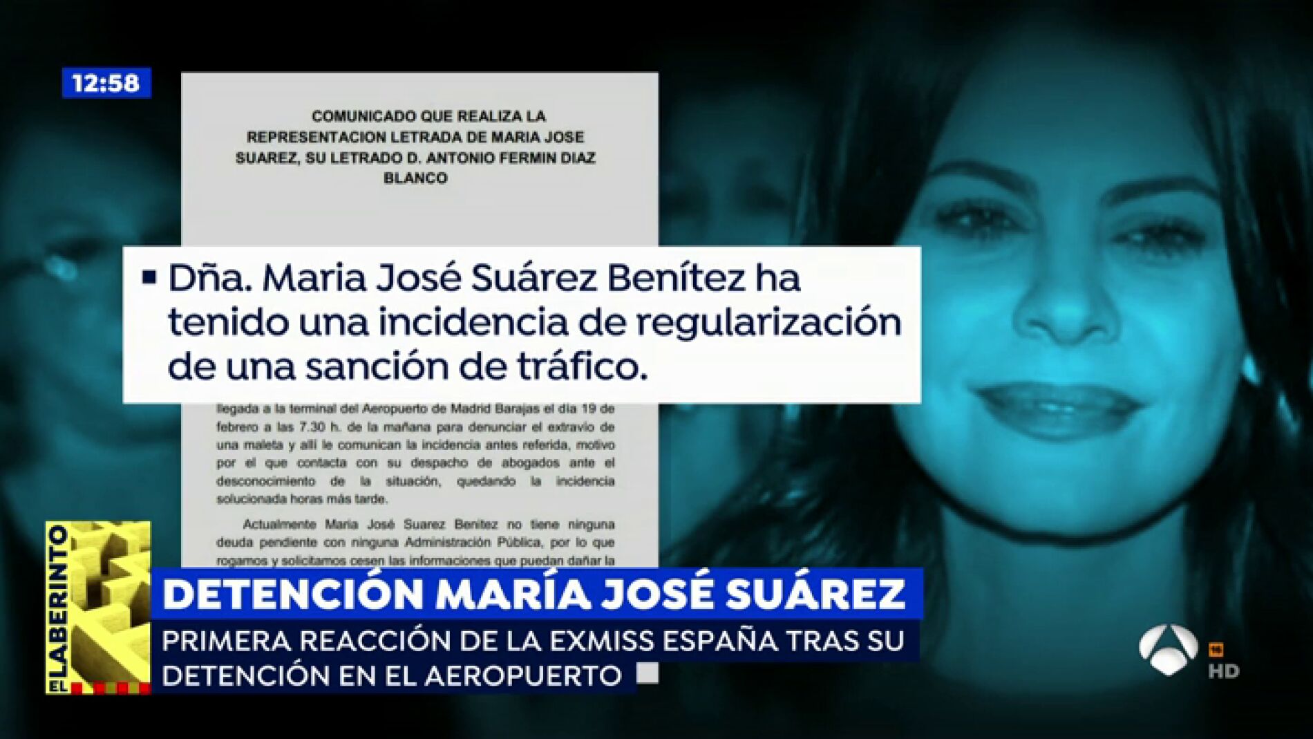 Detenida la exmiss Espa&ntilde;a Mar&iacute;a Jose S&uacute;arez en el aeropuerto de Madrid