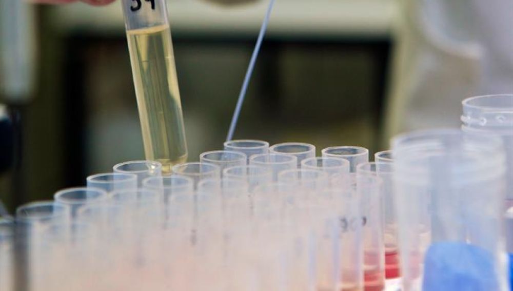 Una probeta en un laboratorio