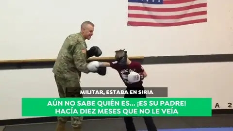 La emocionante sorpresa de un padre a su hijo de 9 años tras volver del frente Siria La emocionante sorpresa de un padre a su hijo de 9 años tras volver del frente Siria