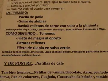 El menú en el que aparece el chiste El menú en el que aparece el chiste