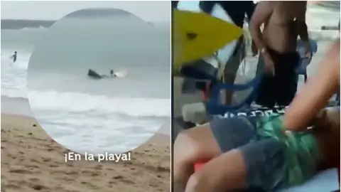 El momento en el que rescatan e intentar reanimar a Luzimara Souza El momento en el que rescatan e intentar reanimar a Luzimara Souza