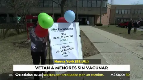 Un condado de Nueva York prohíbe el acceso a lugares públicos a niños sin vacunar de sarampión Un condado de Nueva York prohíbe el acceso a lugares públicos a niños sin vacunar de sarampión