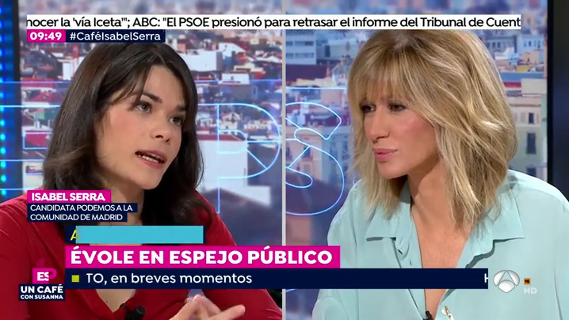Isabel Serra: "Van a hacer todo lo posible para acabar con Podemos y por algo será"