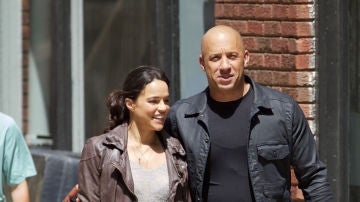 Vin Diesel y Michelle Rodriguez en el rodaje de 'Fast and Furious 8'