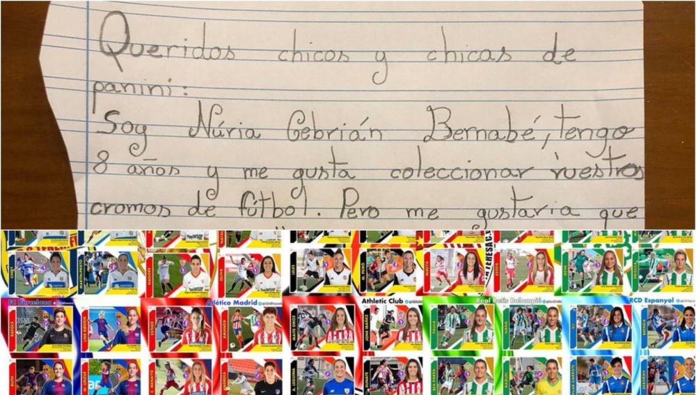 La carta viral para conseguir un álbum de cromos de fútbol femenino