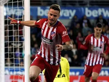 Saúl celebra su gol contra el Alavés Saúl celebra su gol contra el Alavés