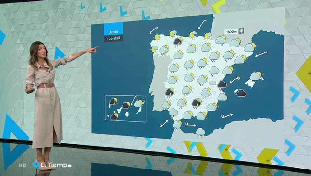Las lluvias persisten el lunes en la mitad este peninsular y Baleares